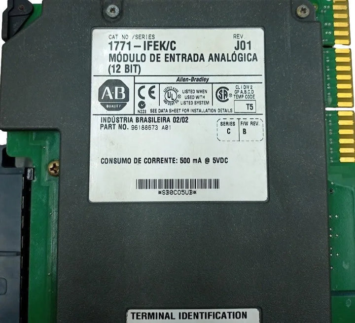 Módulo de Entrada Analógica Allen-Bradley 1771-IFEK/C 12Bit - Cabo Eletro