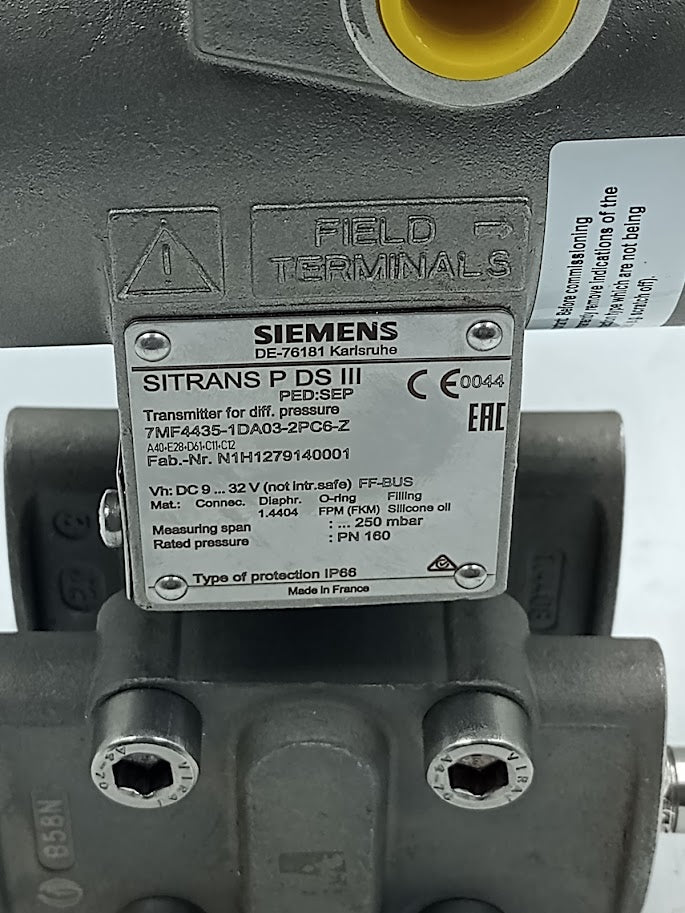 Transmissor de Pressão Siemens 7MF4435-1DA03-2PC6-Z 250mBar - Cabo Eletro