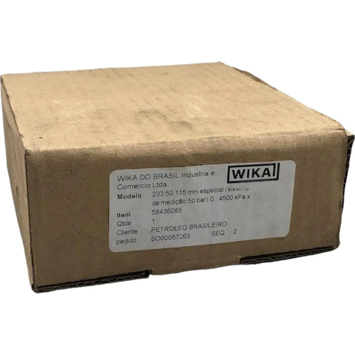 Manômetro Wika 233.50.115 0 a 45 Bar x 0 a 4500 kPa 1/2NPT - Cabo Eletro