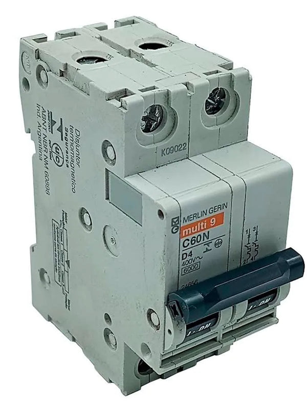 Disjuntor Bipolar Multi 9 Merlin Gerin C60N D4 400V - Cabo Eletro