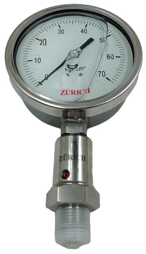 Manômetro Zurich ZIG 114.1 0-70 kgf/cm² 1/2NPT DN 130mm