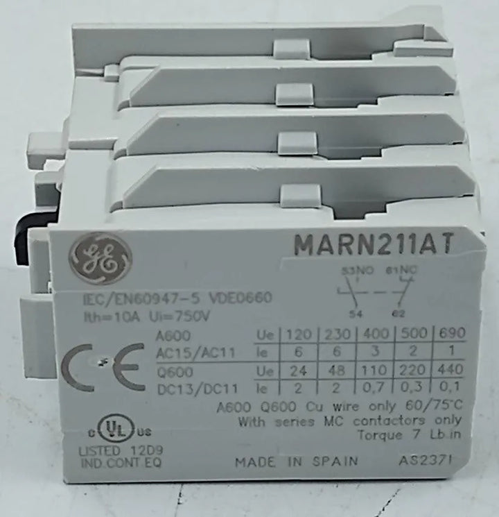 Bloco de Contator Auxiliar GE MARN211AT 10A 750v - Cabo Eletro