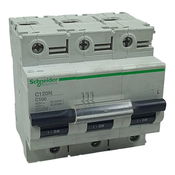 Disjuntor Tripolar Schneider C120N C100 Curva C 100A 415v - Cabo Eletro