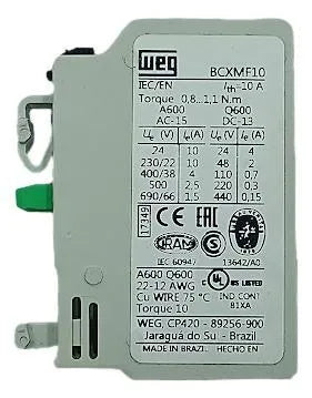 Bloco De Contato Auxiliar Weg BCXMF10 - Cabo Eletro
