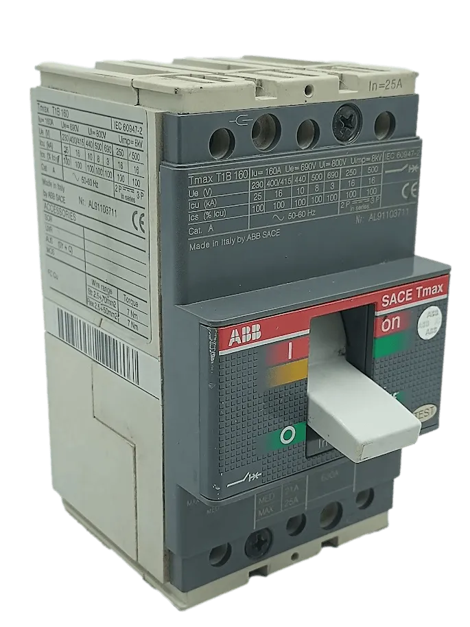 Disjuntor Abb Sace Tmax T1B 160 25A 800V - Cabo Eletro