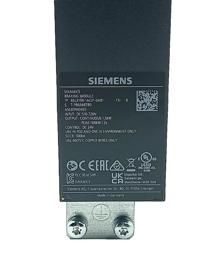 Módulo de Frenagem Siemens 6SL3100-1AE31-0AB1 600v 100kW/2 s - Cabo Eletro