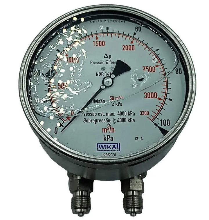 Manômetro Wika 733,14,160 100KPA 3300 M3/H 2X G 1/2 B - Cabo Eletro