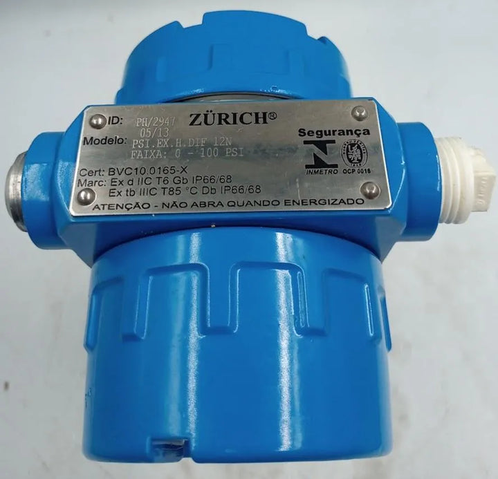 Transmissor de Pressão Zurich PSI.EX.H.DIF 12N 0-100 Psi - Cabo Eletro