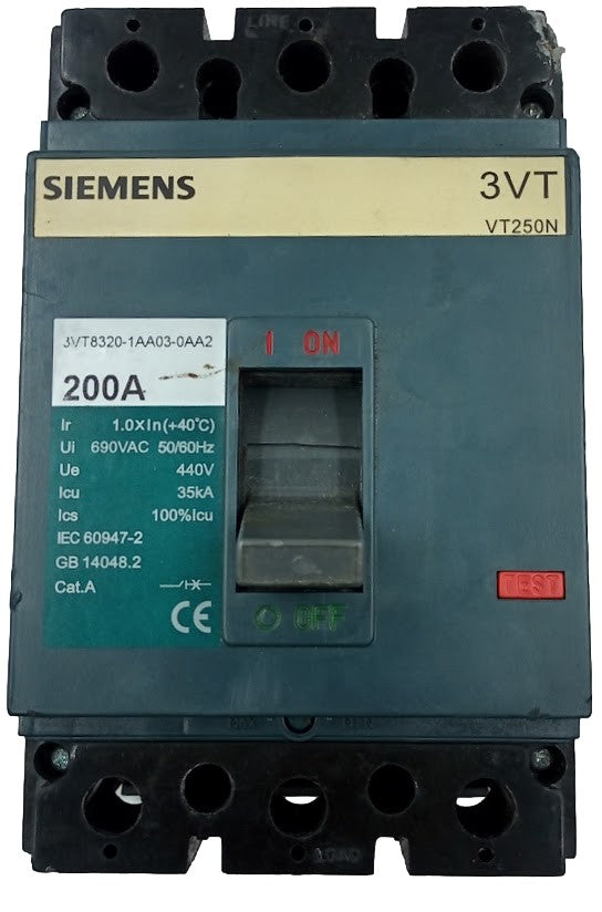 Disjuntor Caixa Moldada Siemens 3VT8320-1AA03-0AA2 200A - Cabo Eletro