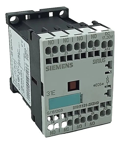 Contator Auxiliar Siemens 3RH1131-2KB40 17-30vdc 6A 3NA 1NF - Cabo Eletro