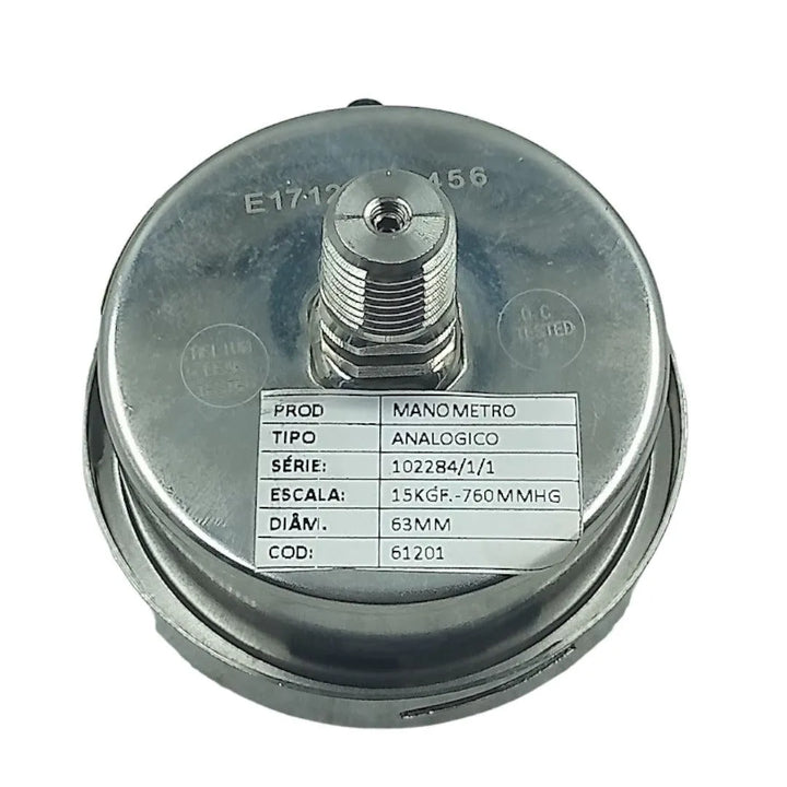 Manômetro Iope DN 63mm 15kgf/cm2 x -760MMHG 1/4 NPT - Cabo Eletro