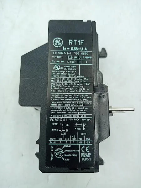 Rele Termico Rt1f 0,65 A 1,1a Ge General Electric - Cabo Eletro