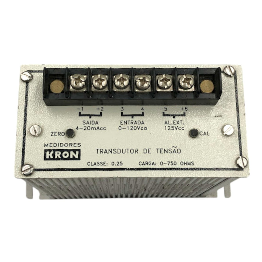 Transdutor De Tensão KRON 0-750 OHMS 0-120vCA 4-20mA 125vCC - Cabo Eletro