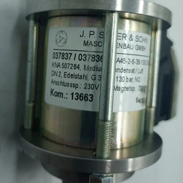 Válvula Coaxial J.P SAUER GMBH 037873/037836E G3/8 0-130 BAR - Cabo Eletro