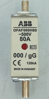 Fusível ABB OFAF000H80 80A 500v 000 / gG 120kA - Cabo Eletro