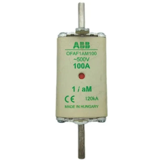 Fusível HRC ABB OFAF1AM100 1/aM 100A 500V 1/aM 120kA - Cabo Eletro