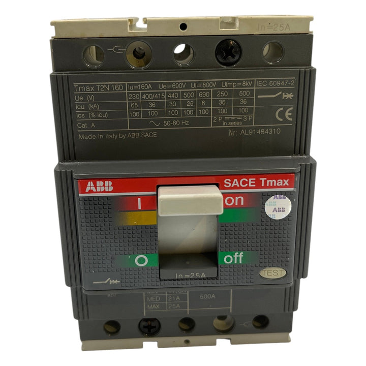 Disjuntor Caixa Moldada ABB TMAX T2N 160 25A 690v 8kV - Cabo Eletro
