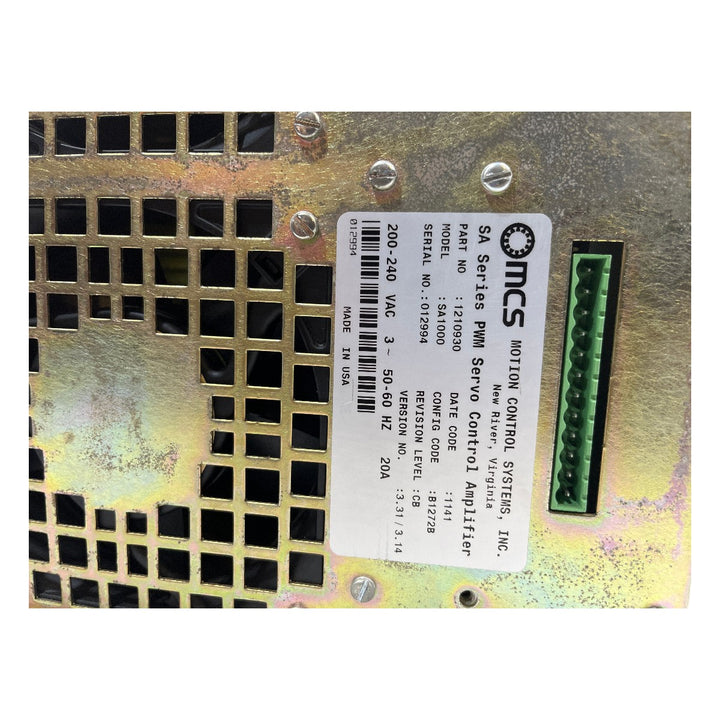Amplificador de Controle Servo PWM MCS SA1000 200-240vAC - Cabo Eletro