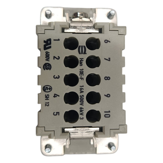 Inserto Fêmea Harting HAN 10E-F 10p 16A 500V - Cabo Eletro