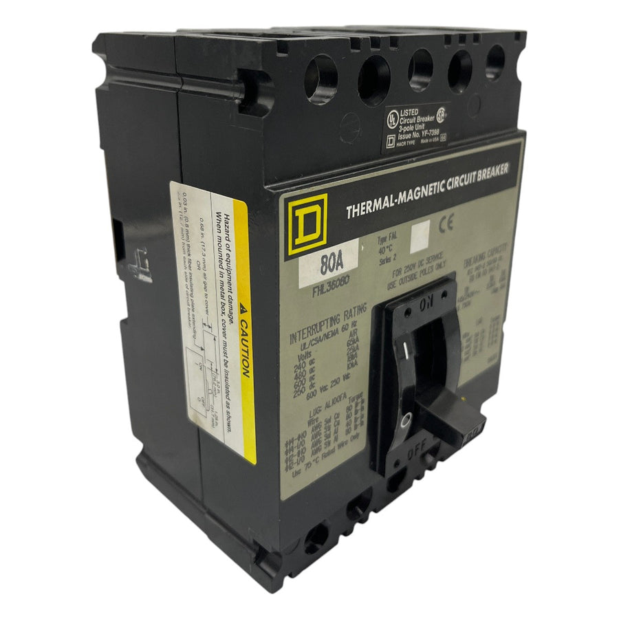 Disjuntor Tripolar Square D FHL36080 80A 750v 6kV - Cabo Eletro