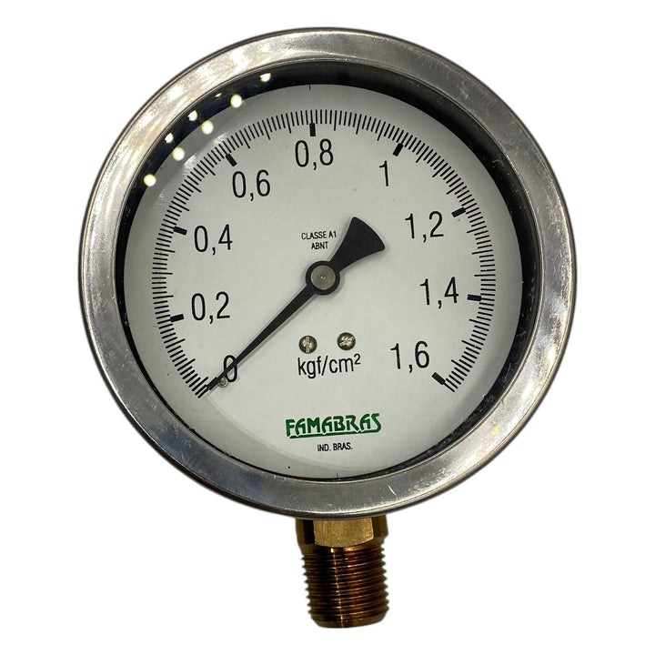 Manômetro Famabras DN 105mm 0 a 1,6kgf/cm² 1/2NPT - Cabo Eletro