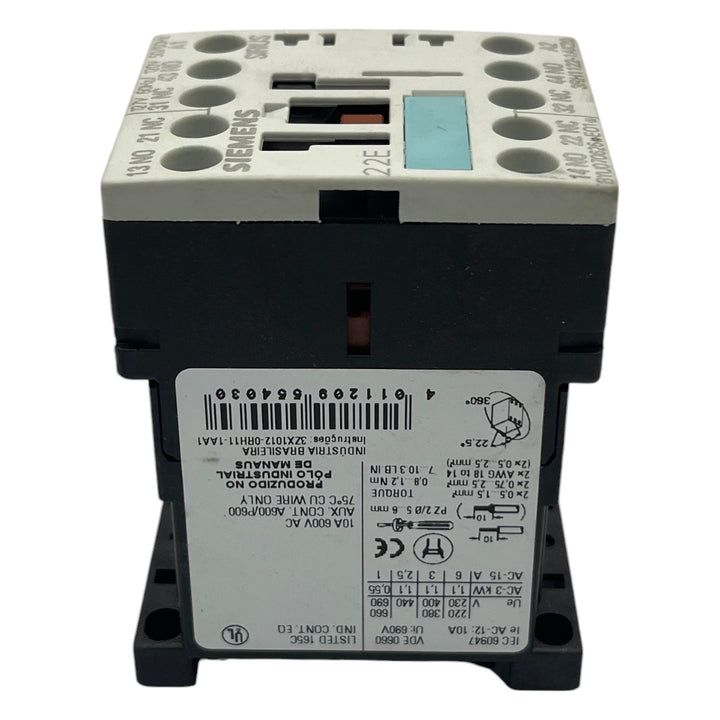 Contator Auxiliar Siemens 3RH1122-1AK20 120/127v 50/60Hz - Cabo Eletro