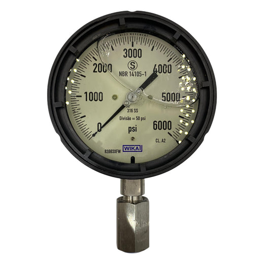 Manômetro Wika 233.34.4 105mm 0 a 6000PSI 1/2NPT - Cabo Eletro