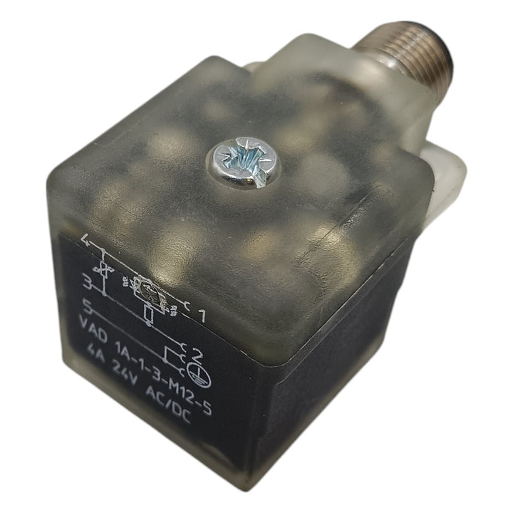 Conector de Válvula de Solenoide VAD 1A-1-3-M12-5 - Cabo Eletro