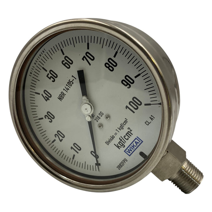 Manômetro Wika 115MM   0-100KGF/CM² 115MM 1/2NPT - Cabo Eletro