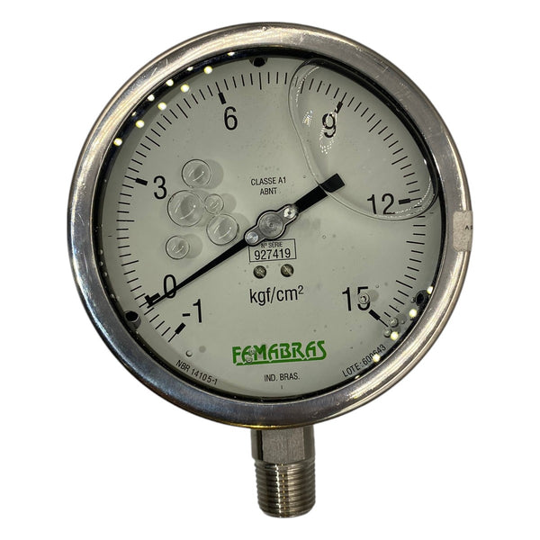 Manômetro Famabras 115MM  -1a15KGF/CM² 1/2NPT - Cabo Eletro