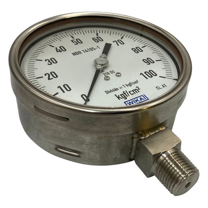 Manômetro Wika 115MM   0-100KGF/CM² 115MM 1/2NPT - Cabo Eletro
