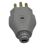 Plugue Cinza LUX 180° 2P+T 20A - Cabo Eletro