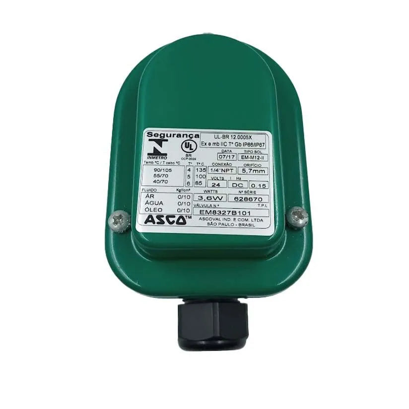 Válvula Asco EM-M12-II 1/4NPT 24V DC 0,15 3,6W - Cabo Eletro