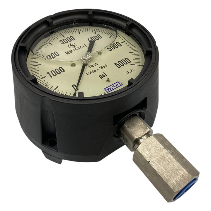 Manômetro Wika 233.34.4 105mm 0 a 6000PSI 1/2NPT - Cabo Eletro