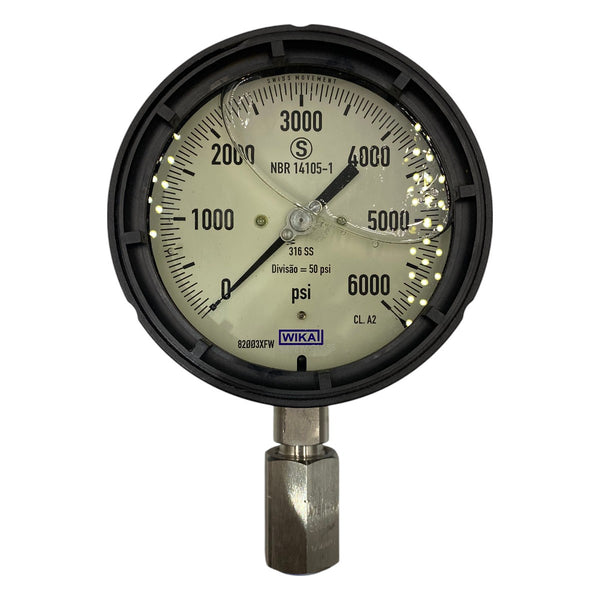 Manômetro Wika 233.34.4 105mm 0 a 6000PSI 1/2NPT - Cabo Eletro