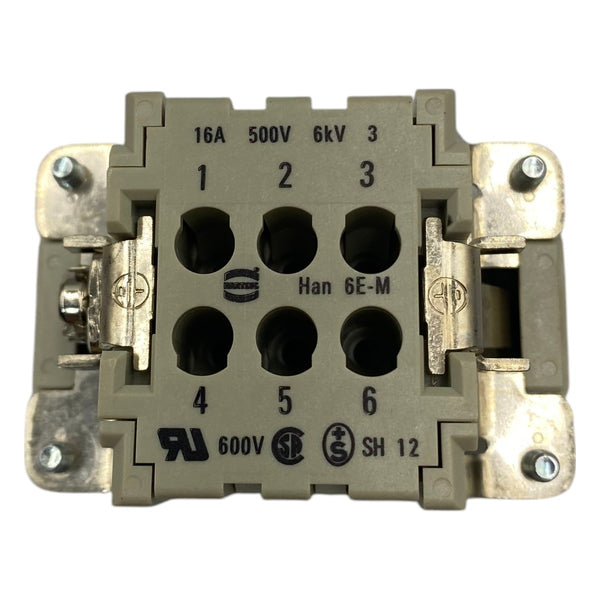 Conector Harting HAN 6E-M-C 16A 500v - Cabo Eletro