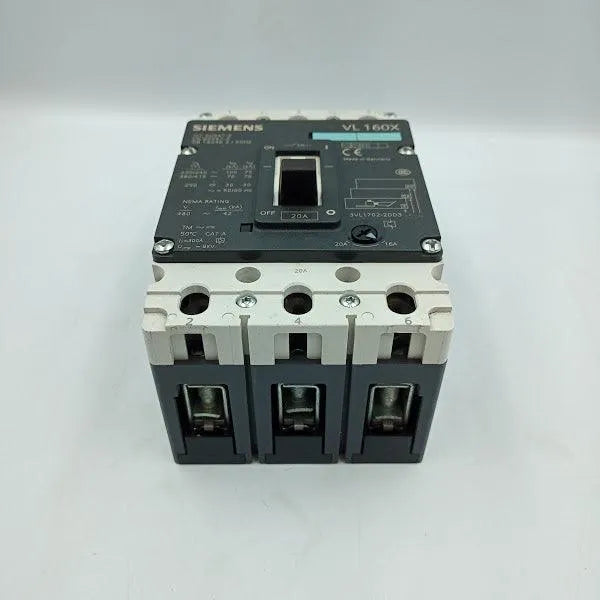 Disjuntor Siemens VL 160X 3P 20A 480v - Cabo Eletro