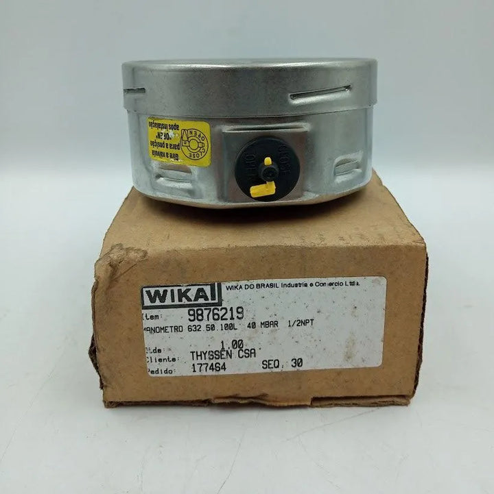 Manômetro Wika 632,50,100L 40MBAR 1/4 NPT Aro 100mm - Cabo Eletro