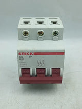 Disjuntor Tripolar Steck SD C25 400V 50/60HZ (KIT 4 PEÇAS) - Cabo Eletro