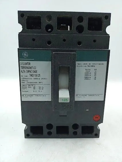 Disjuntor Termomagnetico Ge Thed136125 125amp. 3p Novo. - Cabo Eletro