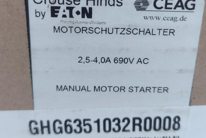 Disjuntor Motor Eaton GHG6351032R0008 2,5-4,0A - Cabo Eletro