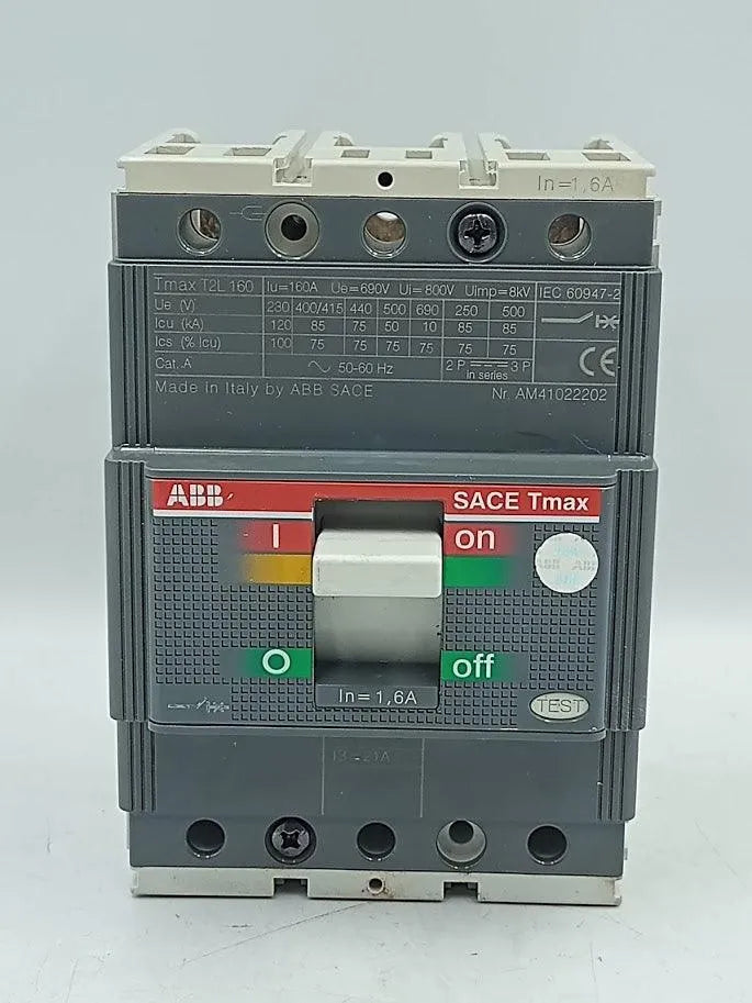 Disjuntor Tripolar Abb Sace Tmax T2L 160 1,6A 690V 8KV - Cabo Eletro