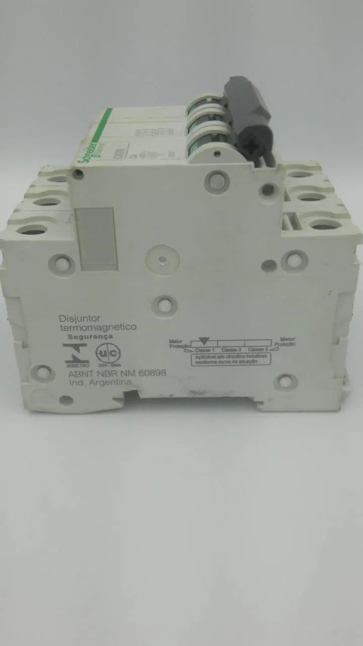 Disjuntor Termomagnético Schneider C60N C4 3P 400V 4A - Cabo Eletro