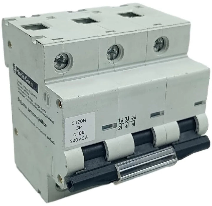 Disjuntor Tripolar Merlin Gerin C120N C 100A 240v - Cabo Eletro