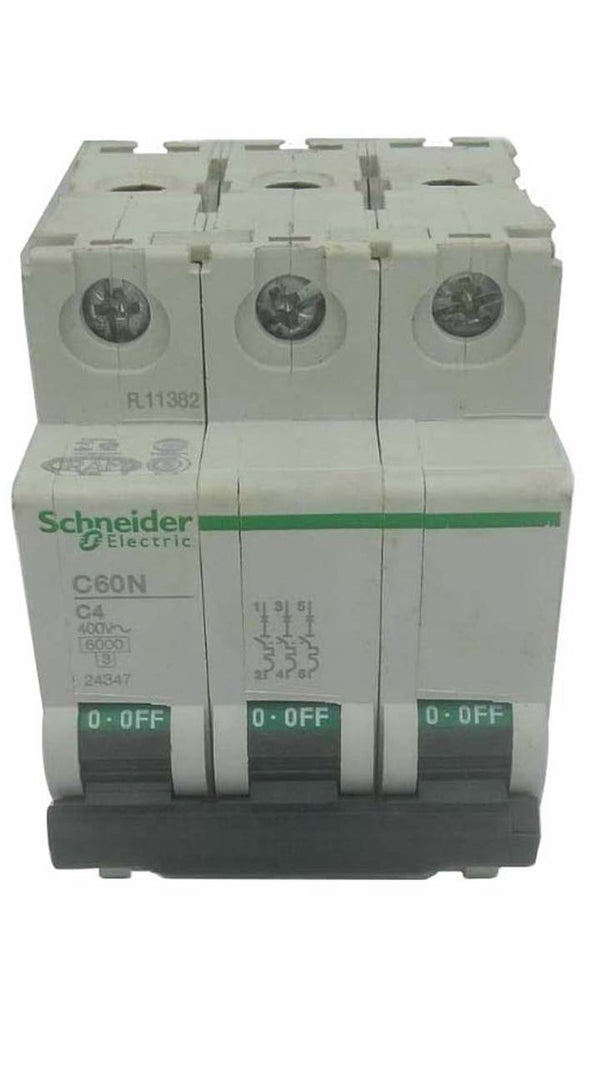 Disjuntor Termomagnético Schneider C60N C4 3P 400V 4A