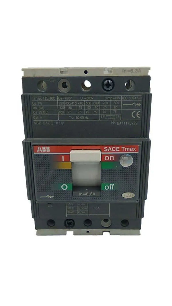 Disjuntor ABB Sace Tmax T2L 160 6,3A 3P 690v - Cabo Eletro