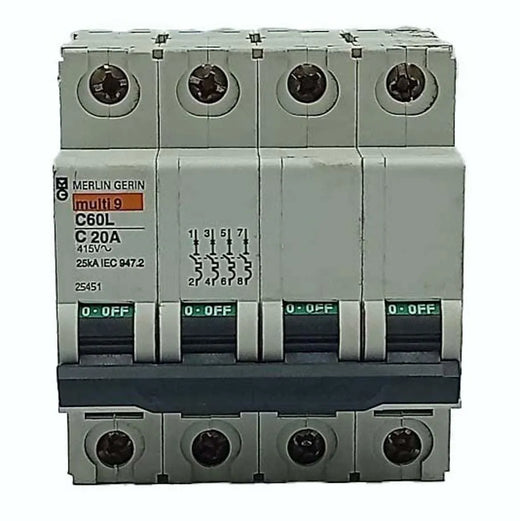 Disjuntor Termomagnético Melin Gerin Multi 9 C60L C20A 415V - Cabo Eletro