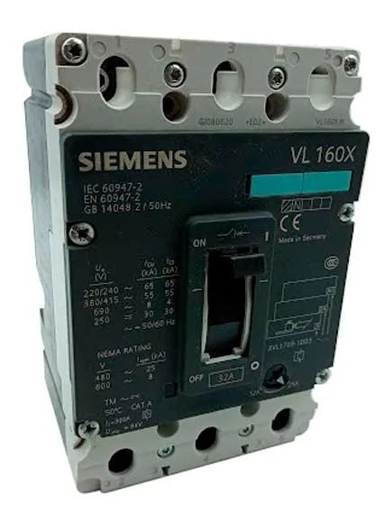 Disjuntor Siemens 3vl1703-1dd33-0aa0 32a 3p 220 - Cabo Eletro