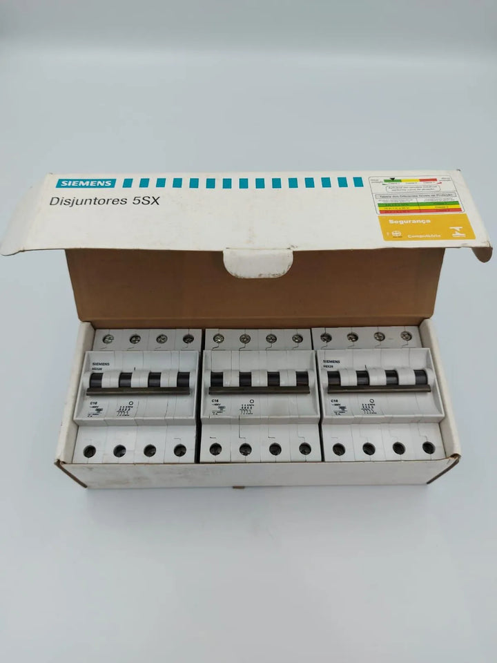 Disjuntor Siemens 5SX26 C16 4P 400V kit 3Pçs - Cabo Eletro