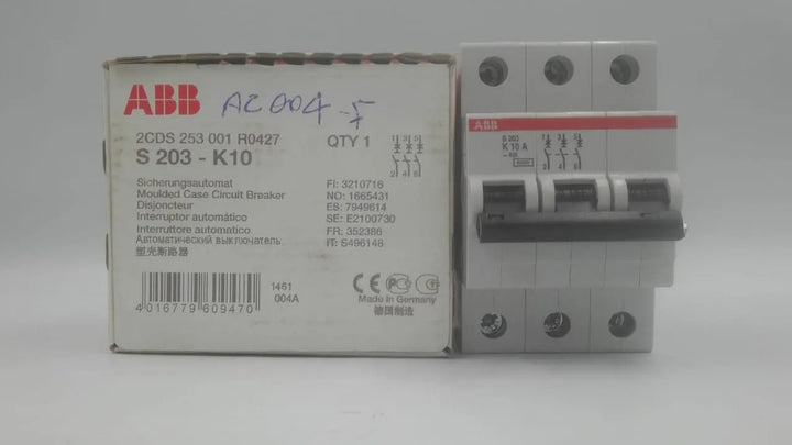 Mini Disjuntor Abb S 203 K 10A 3P 400V - Cabo Eletro